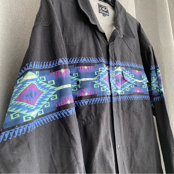 Roper Men's Black Pearl Snap 2XL - Picture 3 of 5